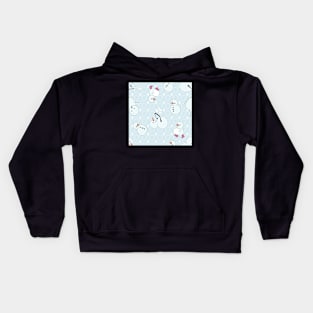 Cute Snowmen playing with snowballs during Kids Hoodie